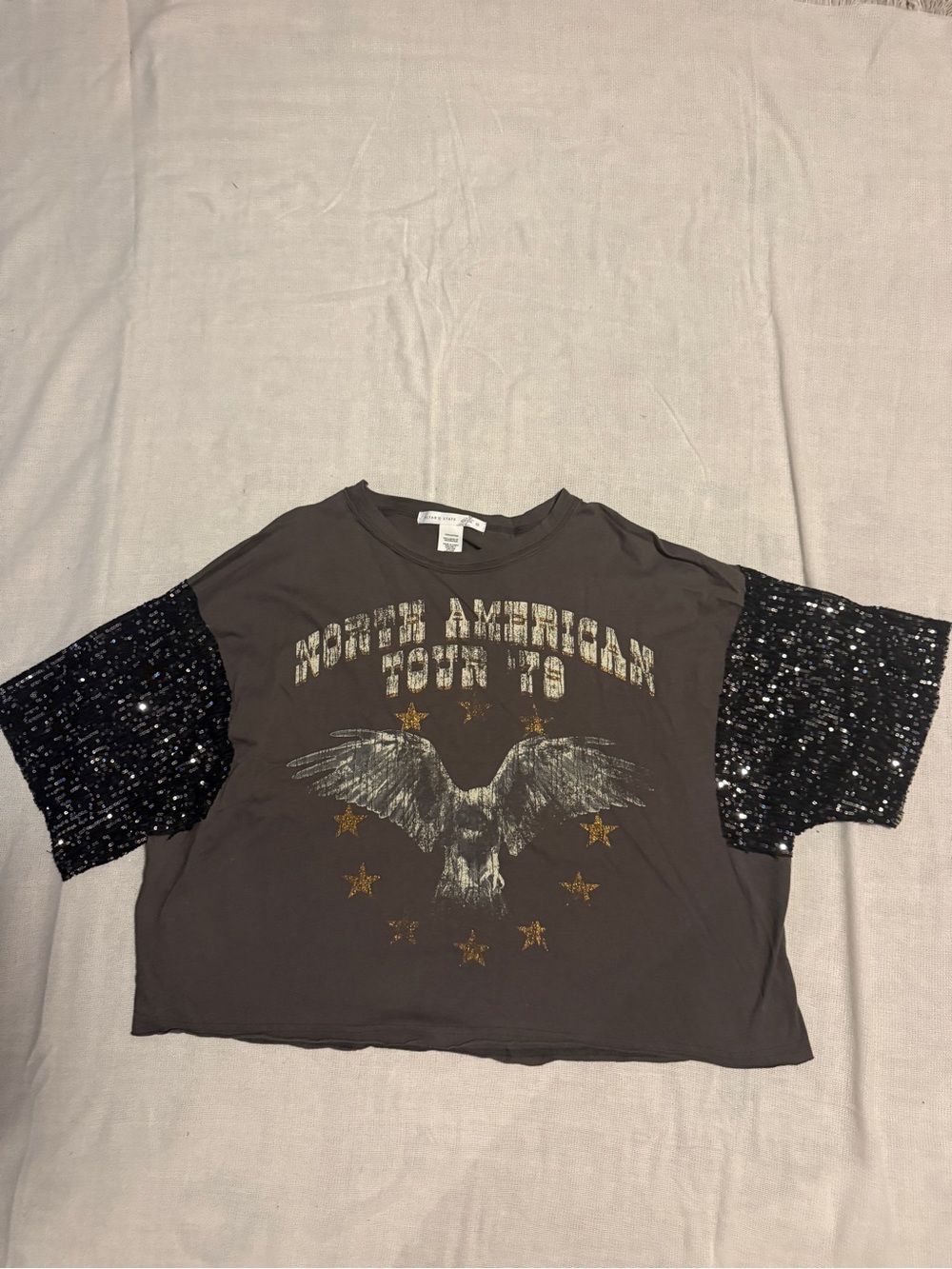 Secret history, North America Tour “78” Eagle Graphic Tee Black Sequence Sleeves